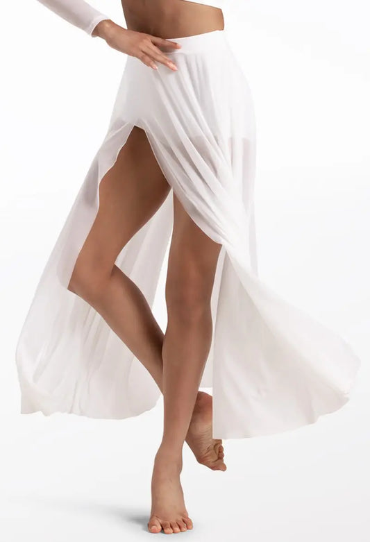 Pre-Owned Top Balera S7926 Small Adult White Long High Waist Skirt Contemporary Costume