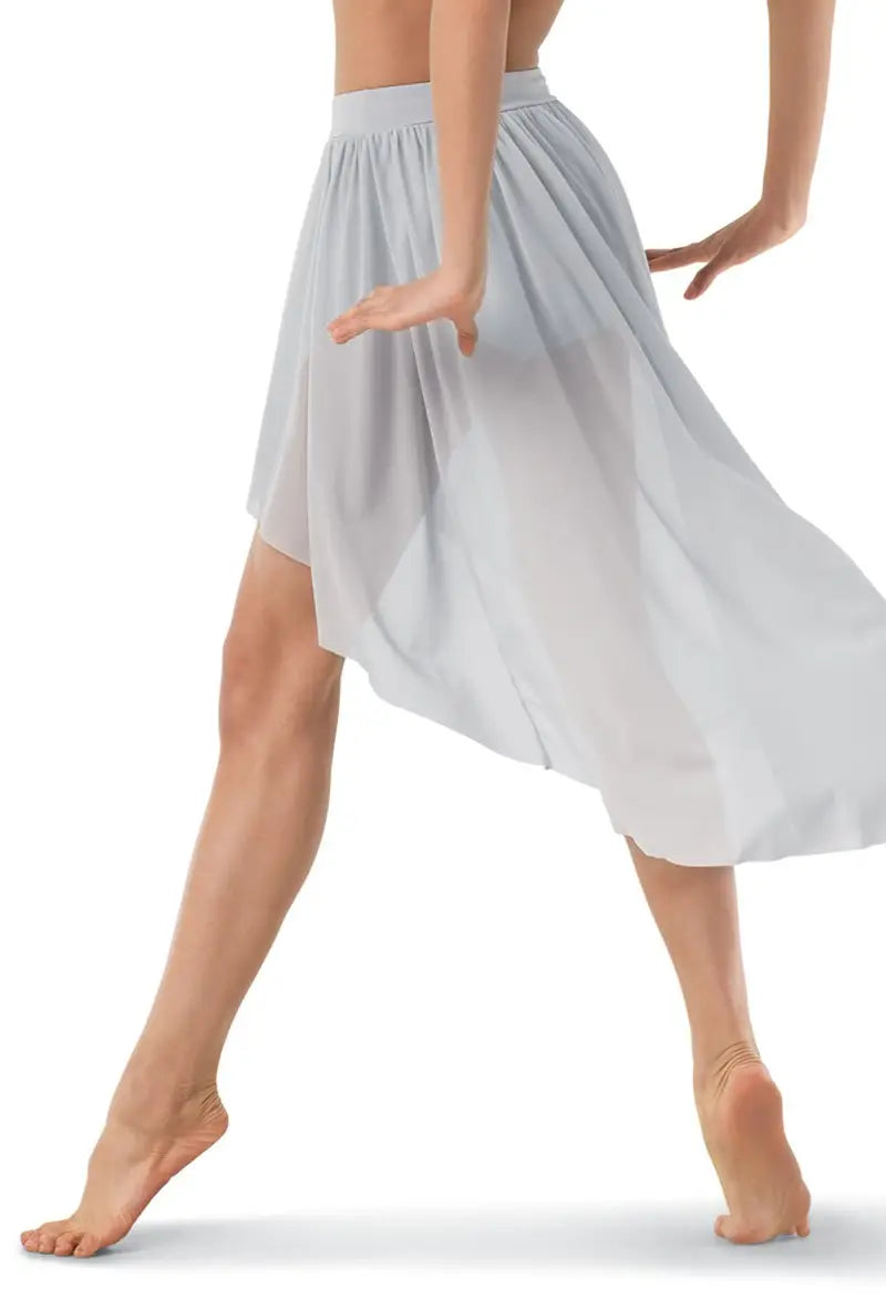 Pre-Owned Top Balera S9772 Large Adult Gray High Low Drape Skirt Contemporary Costume