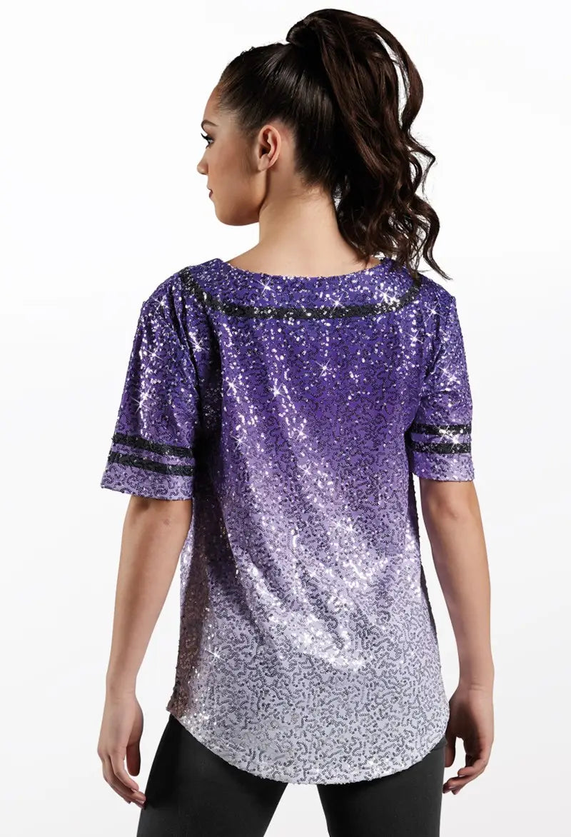 Pre-Owned Costume Top Small Adult Red Balera SQ11774 Hip Hop Baseball Sequin Tap