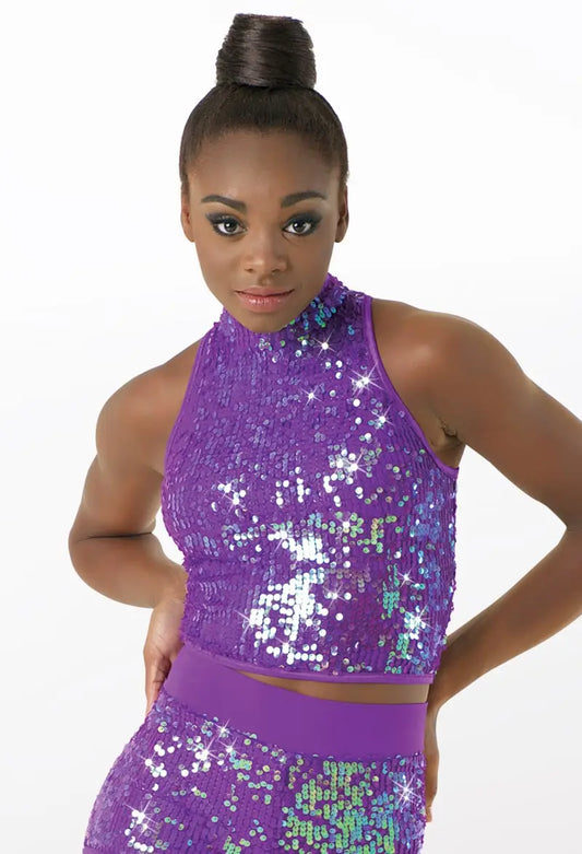 Pre-Owned Costume Crop Top Balera SQ9601 Small Adult Purple Jazz Tap