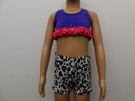 Pre-Owned Costume Balera  Balera Colorful Cheetah Ruffles Small Child Bright Colors