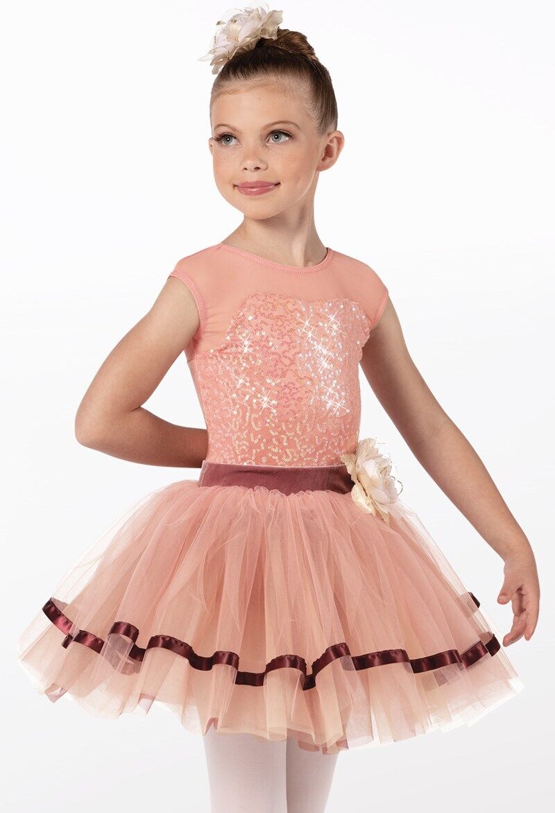 Pre-Owned Costume Weissman  14401 Medium Child Rose Tutu Dress Ballet Classical Sequin