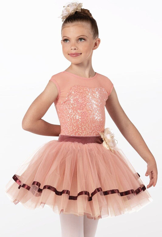 Pre-Owned Costume Weissman  14401 Medium Child Rose Tutu Dress Ballet Classical Sequin