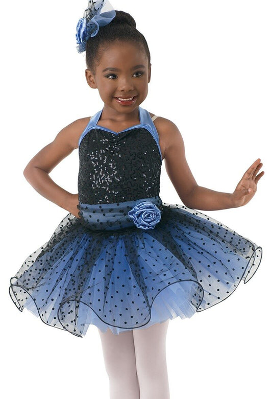 Pre-Owned Costume Weissman  10752 Small Child Periwinkle 2in1 Jazz Sequin