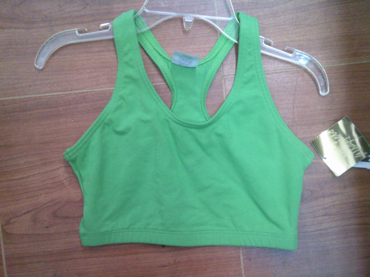 New Sports Bra Body Wrappers 308 Small Adult  Bright Green  Jazz Cheer