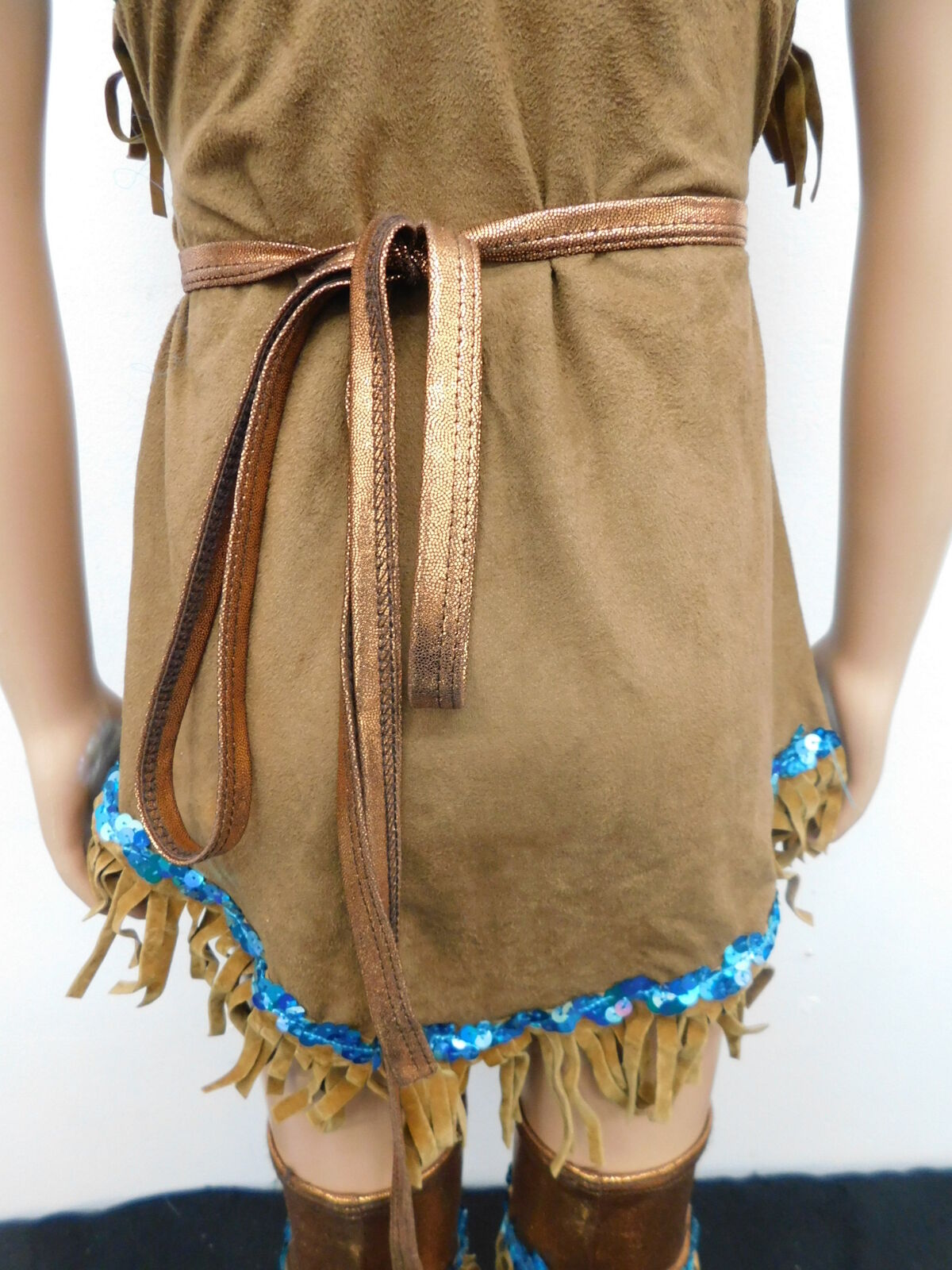 Pre-Owned Costume AWCT  15788 Small Child Brown Blue  Indian Jazz Pocahontas