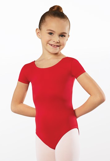Pre-Owned Leotard Weissman MT12458 Large Child Red Short Sleeve Ballet