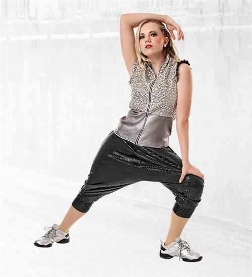 Pre-Owned Costume Curtain Call  J4655 XL Child Gunmetal  Hip Hop Tap Clogging Shiny