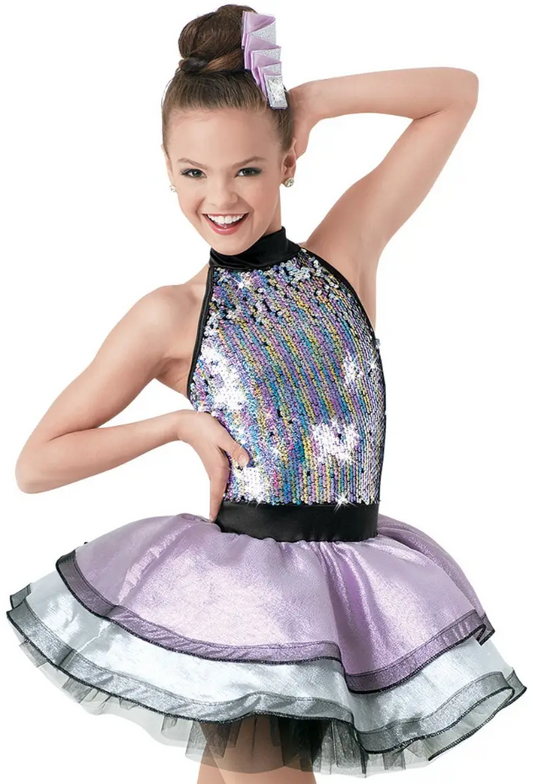 Pre-Owned Costume Weissman  9466 Small Adult Lavender Tutu Dress Jazz Tap Sequin