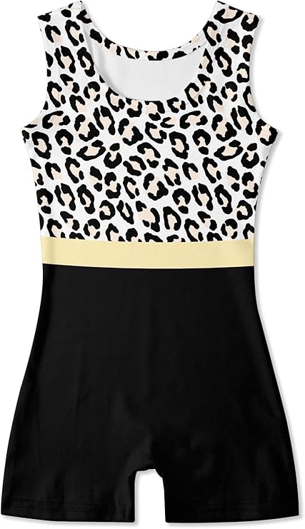 Pre-Owned Biketard TUONROAD   Large Child Gold  Acro Jazz Cheer