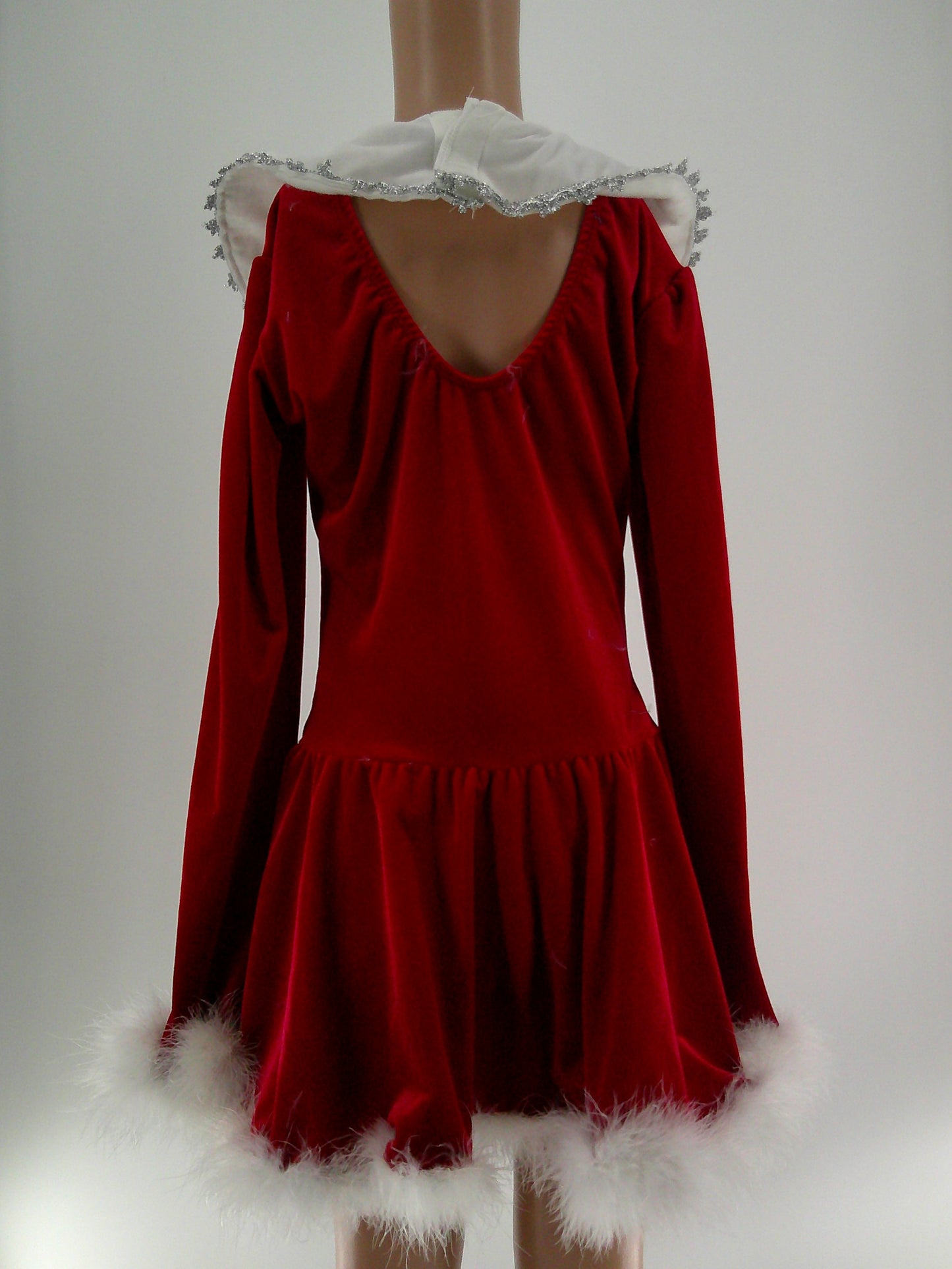 Pre-Owned Costume Dansco  85186 Large Child Red Fur Jazz Sequin Holiday