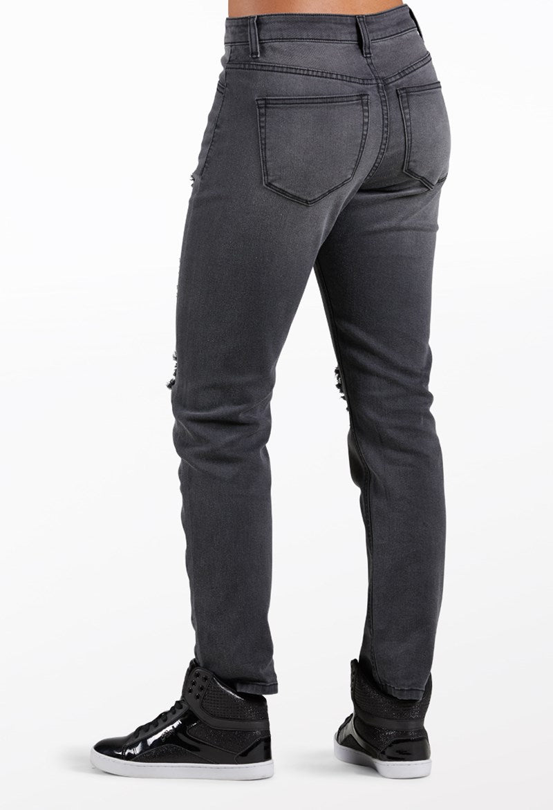 Pre-Owned Distressed Denim Balera AH11504 Medium Child Gray Black  Jazz Tap