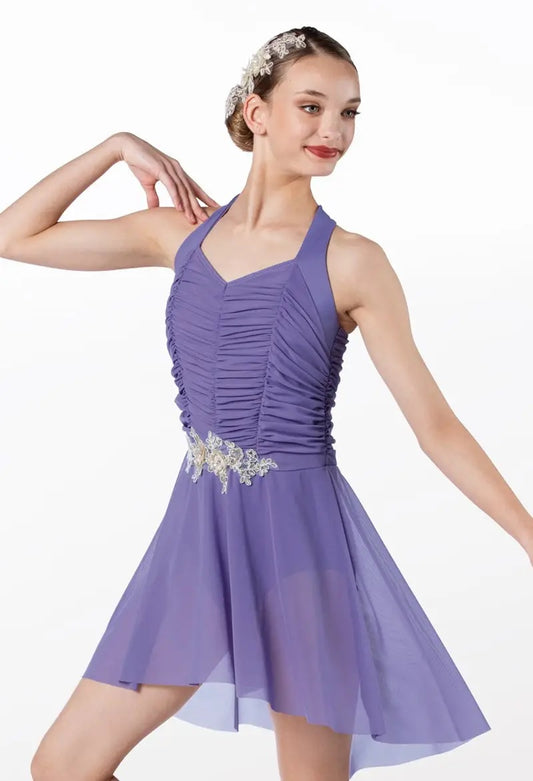 Pre-Owned Costume Weissman  13434 Large Child Purple Dress Lyrical  Sequin
