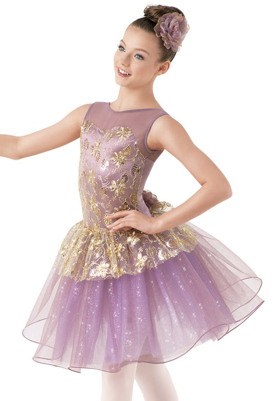 Pre-Owned Costume Weissman  9495 Medium Child Purple Tutu Ballet Sequin