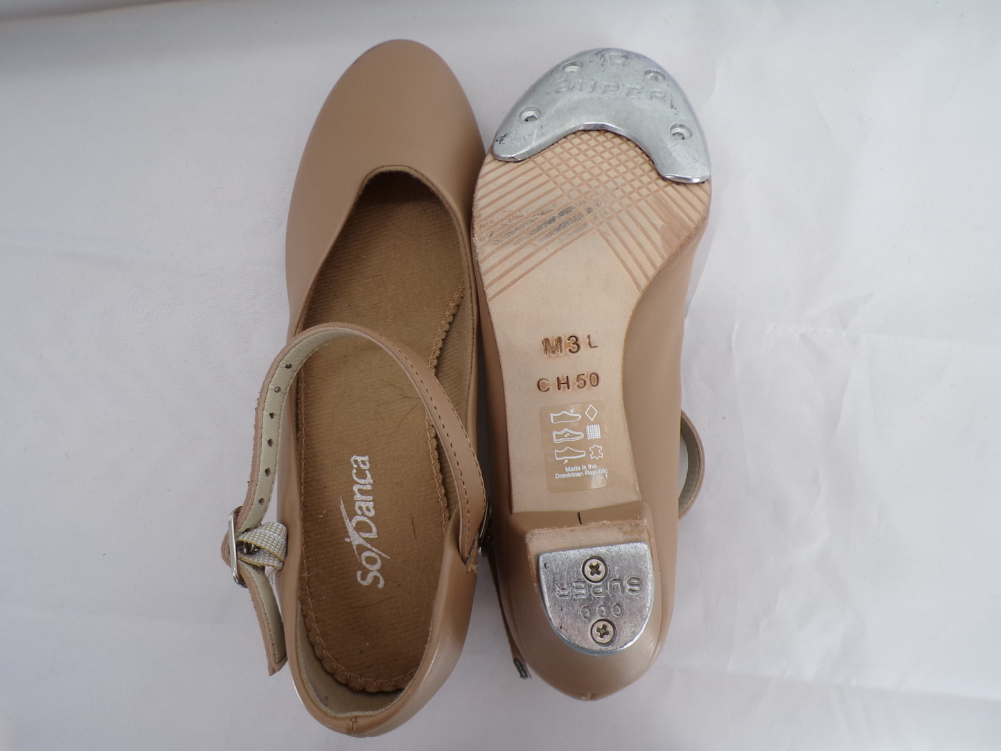 Pre-Owned Tap Shoes SoDanca Big Kid 3M Heel Character Leather Buckle