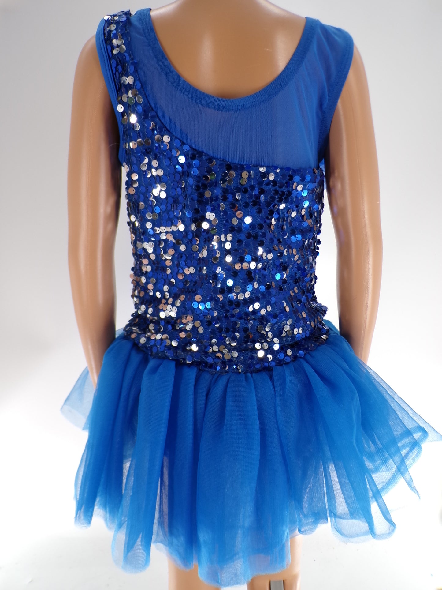 Pre-Owned Costume Wish Come True  D8409 Medium Child Blue  Jazz Sequins