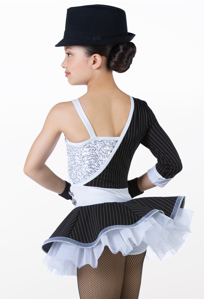 Pre-Owned Costume Weissman 14762 Large Child Red Pin Stripes Jazz Sequin