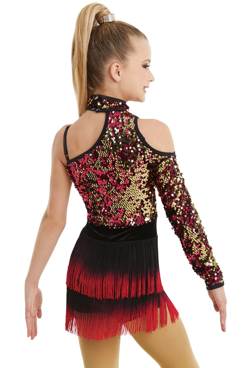 Pre-Owned Costume Weissman 11306 Small Adult Teal Fringe Jazz Sequin