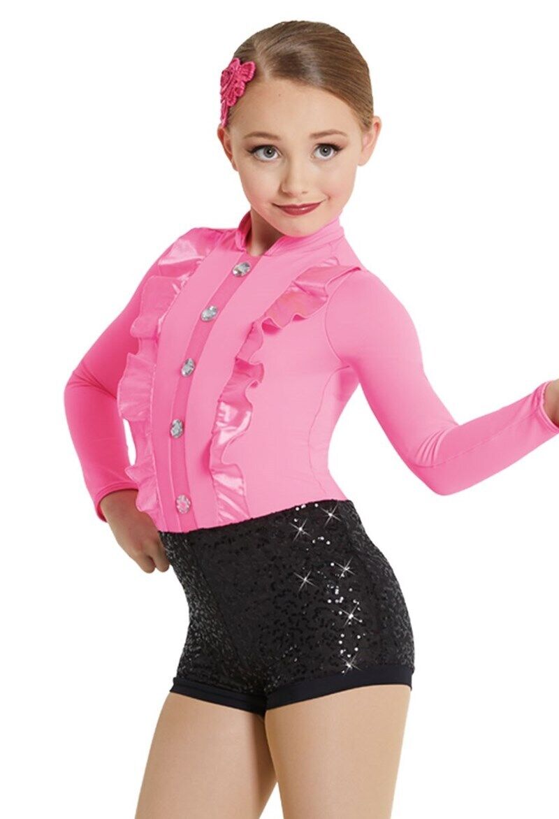 Pre-Owned Costume Weissman  12067 Intermediate Child Pink Suit Look Jazz Acro
