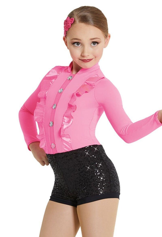 Pre-Owned Costume Weissman  12067 Intermediate Child Pink Suit Look Jazz Acro