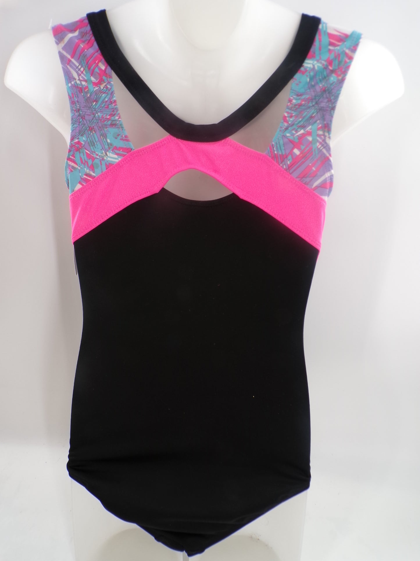 Pre-Owned Leotard Freestyle Large Child Pink Blue Jazz Acro