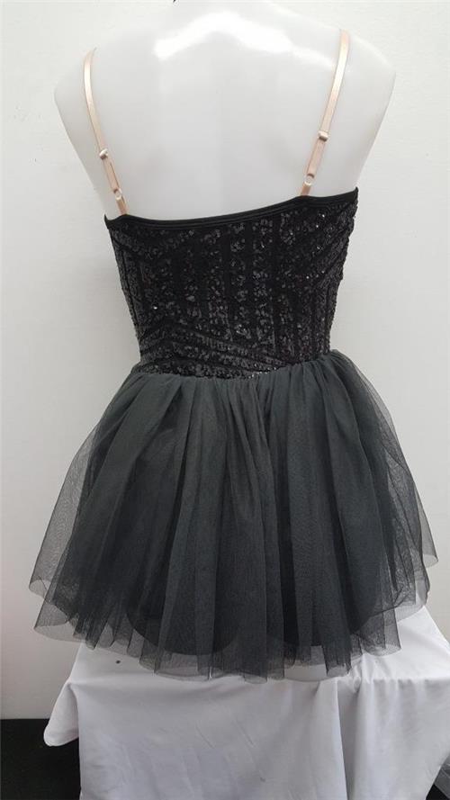 Pre-Owned Costume Curtain Call  R344 Medium Adult Black Tulle Overlay Ballet Sequin