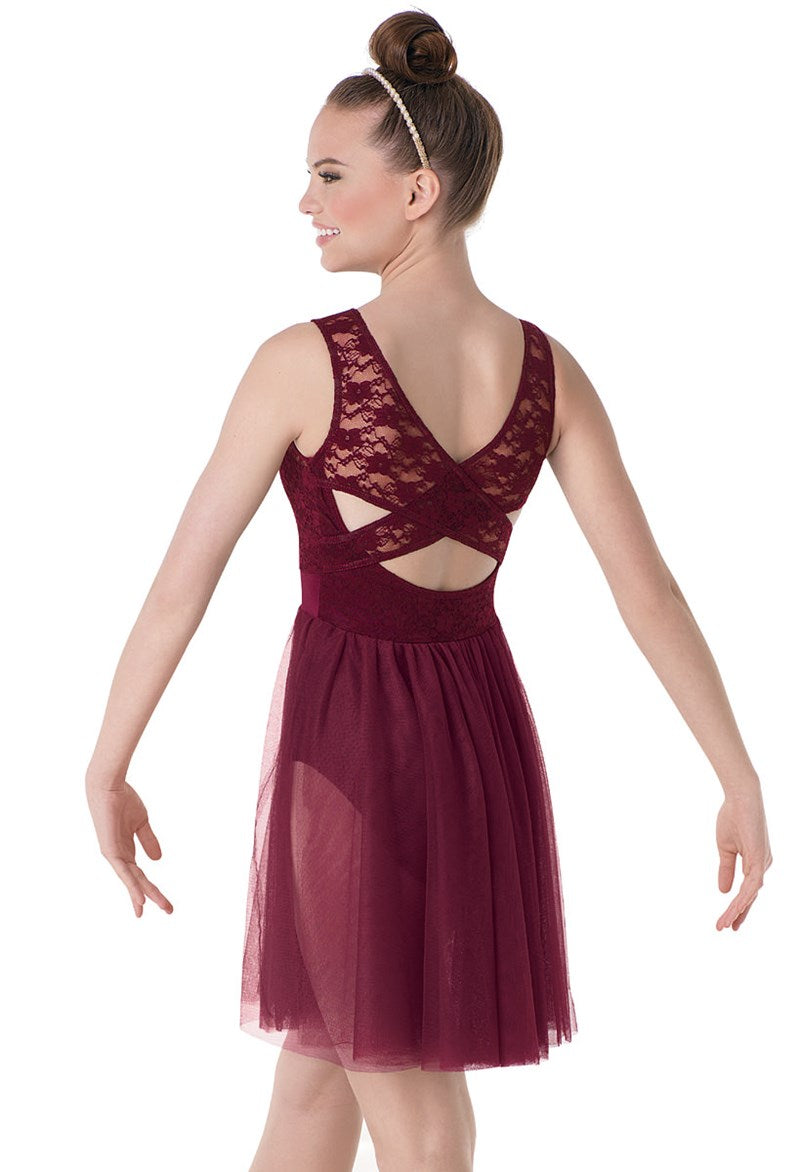 Pre-Owned Costume Weissman  8870 Intermediate Child Burgundy  Lyrical