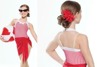 Pre-Owned Costume Revolution RC19736 Medium Child Red Skirt Jazz Rhinestones Beach Babe