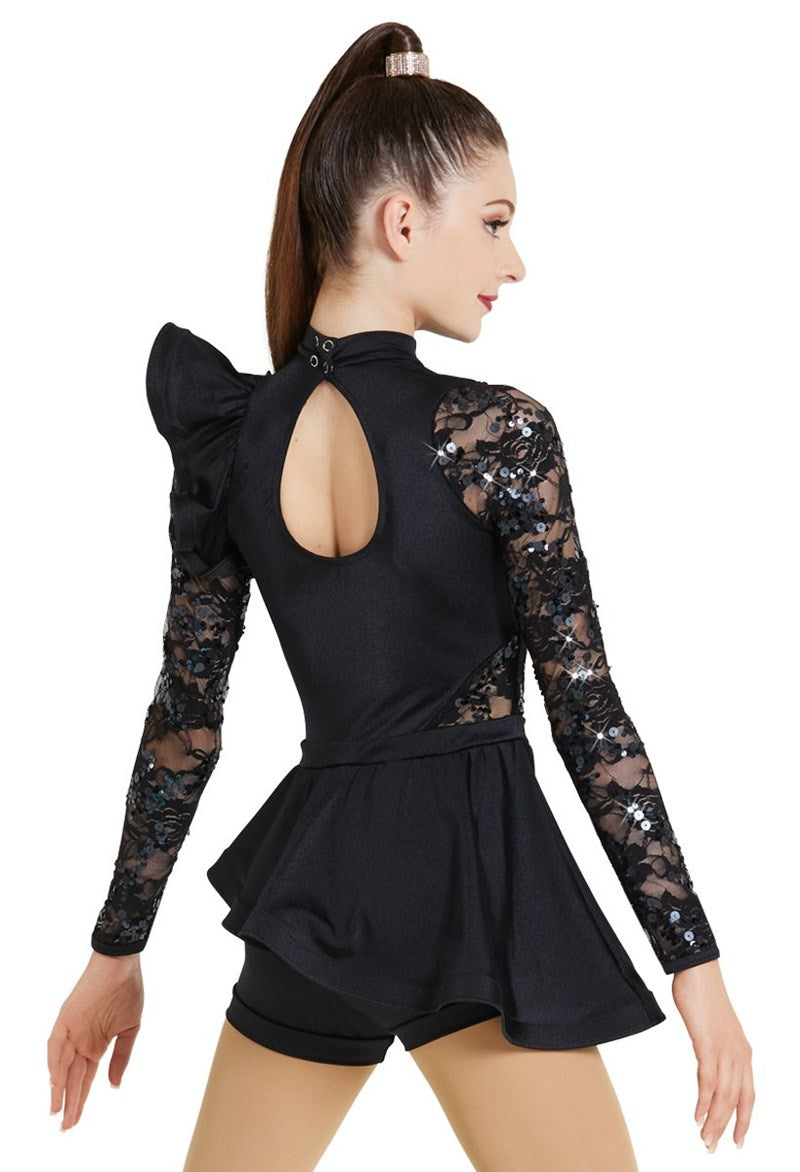 Pre-Owned Costume Weissman  11973 Small Adult Black Ruffles Jazz