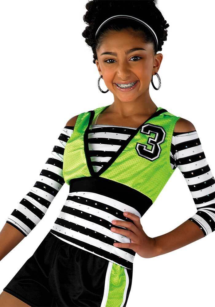 Pre-Owned Costume AWCT  12815 Medium Child Green Stripes Hip Hop Sequin