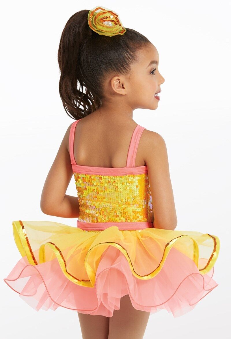 Pre-Owned Costume Weissman  11795 Small Child Pink Tutu Dress Jazz Sequin