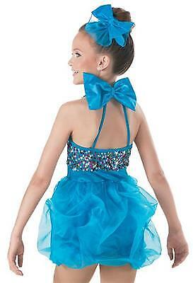 Pre-Owned Costume Weissman  6944 Large Child Turquoise  Jazz Tap Sequins