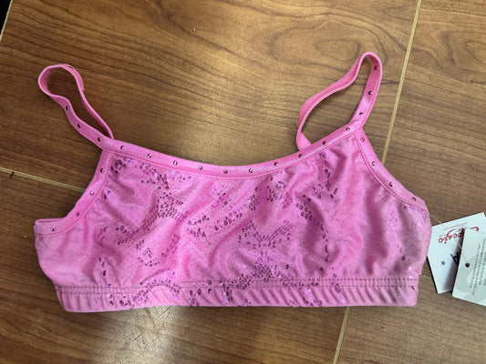 New Sports Bra Capezio Metallic Pink Child 10020 Multiple Colors Sizes