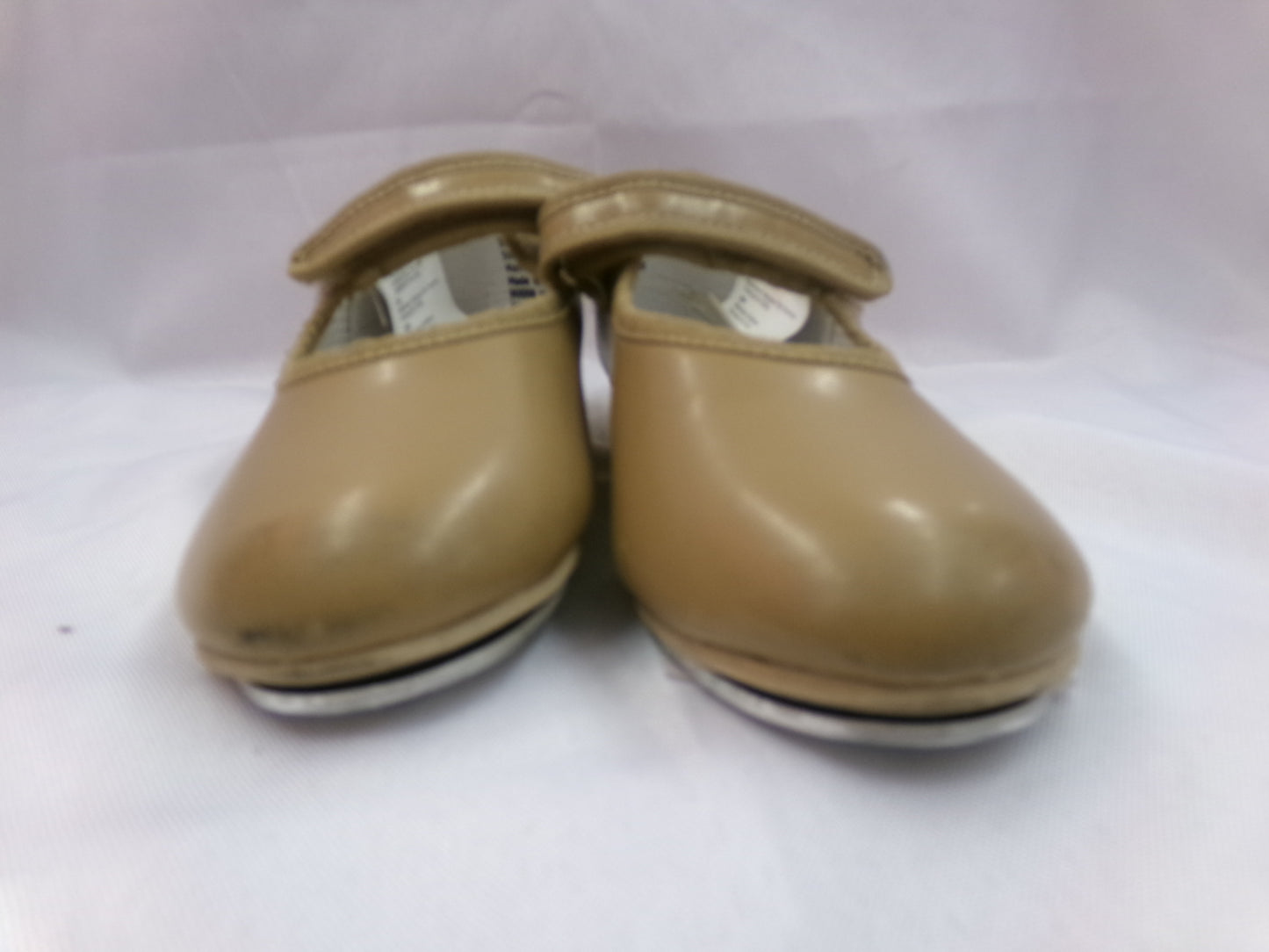 Pre-Owned Tap Shoes Revolution Girls 13M Tan Mary Jane Leather Loop Strap