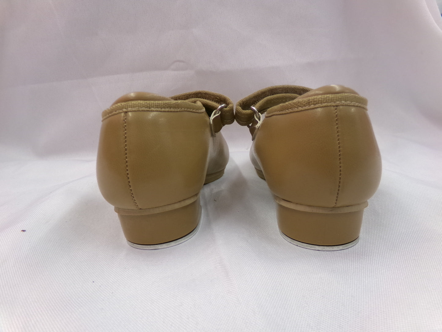Pre-Owned Tap Shoes Revolution Girls 13M Tan Mary Jane Leather Loop Strap