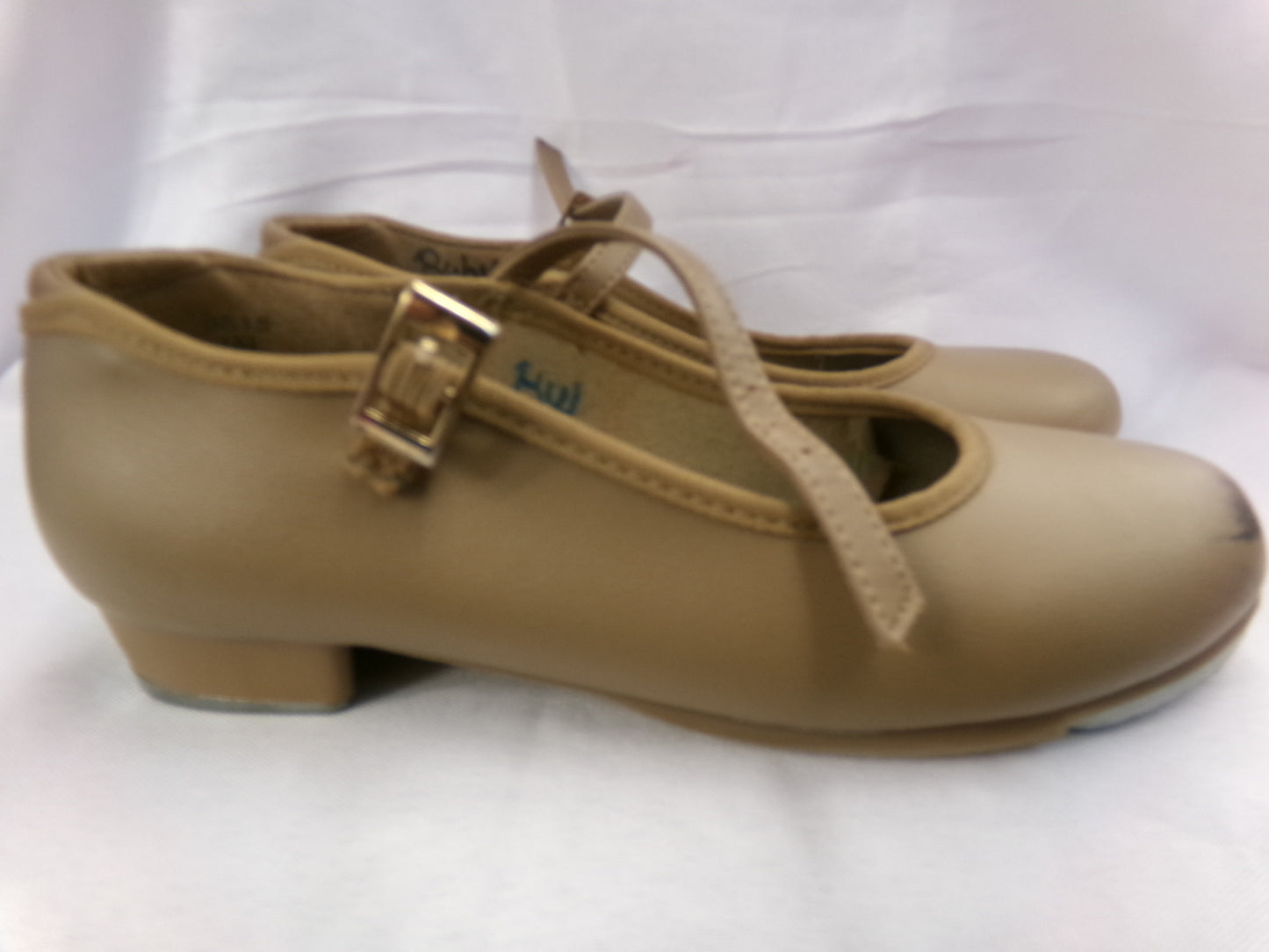 Pre-Owned Tap Shoes Dancing Fair Girl's 1M Mary Jane Leather Buckle