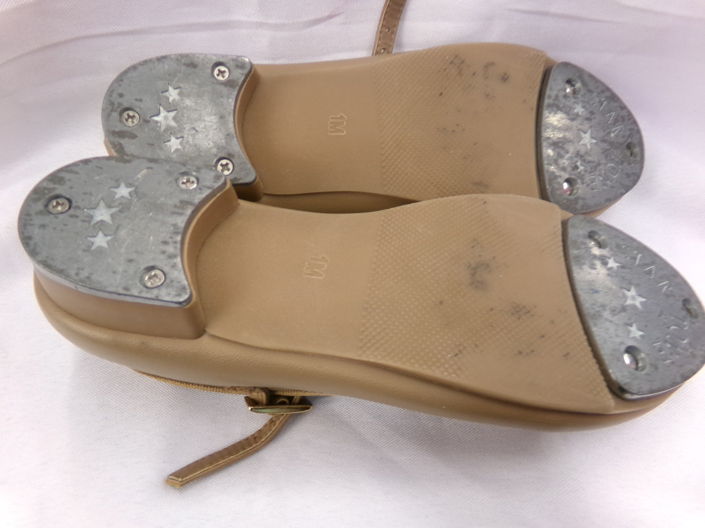 Pre-Owned Tap Shoes Dancing Fair Girl's 1M Mary Jane Leather Buckle