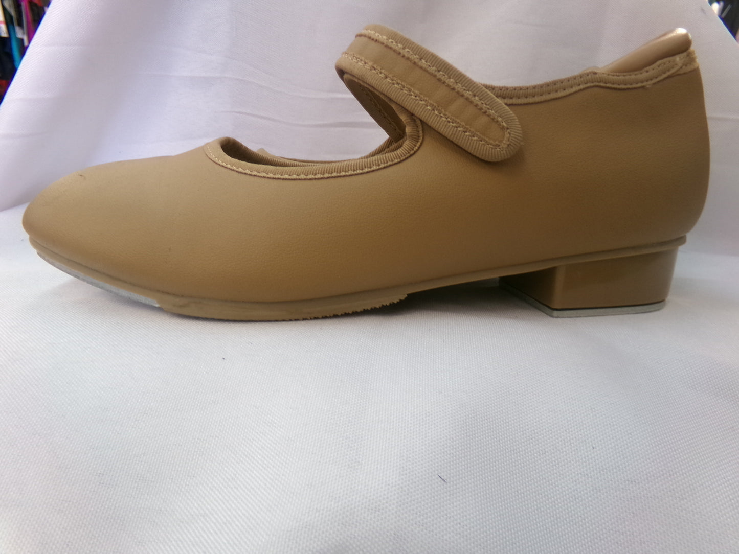 Pre-Owned Dance Tap Shoes Stelle Kids 3M Mary Jane easy Strap Tan