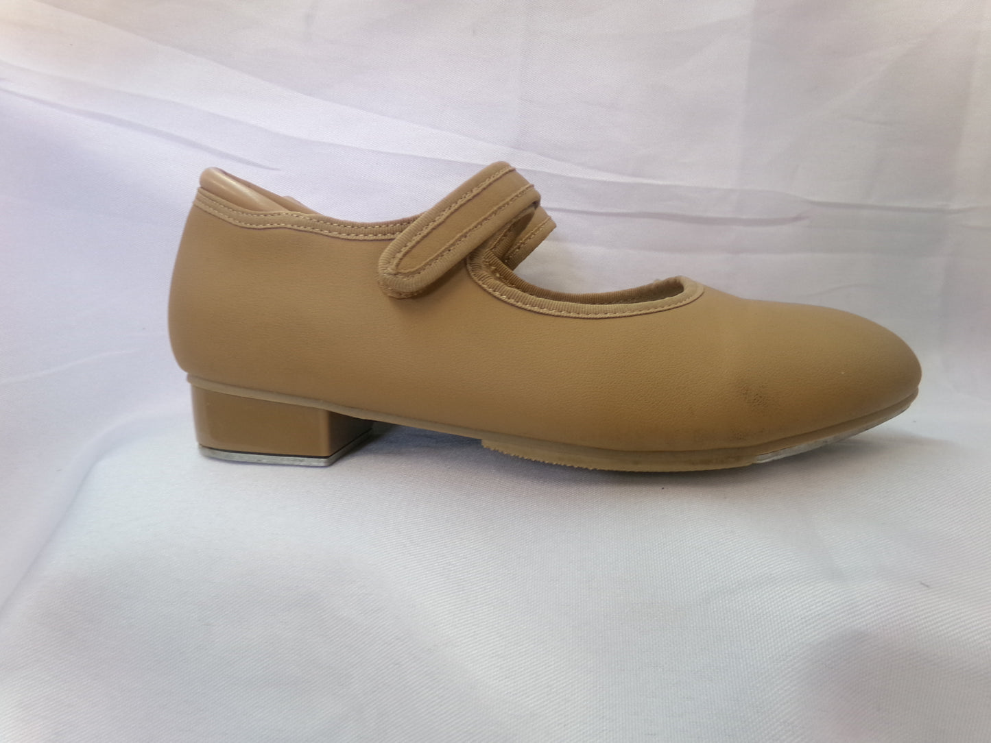 Pre-Owned Dance Tap Shoes Stelle Kids 3M Mary Jane easy Strap Tan