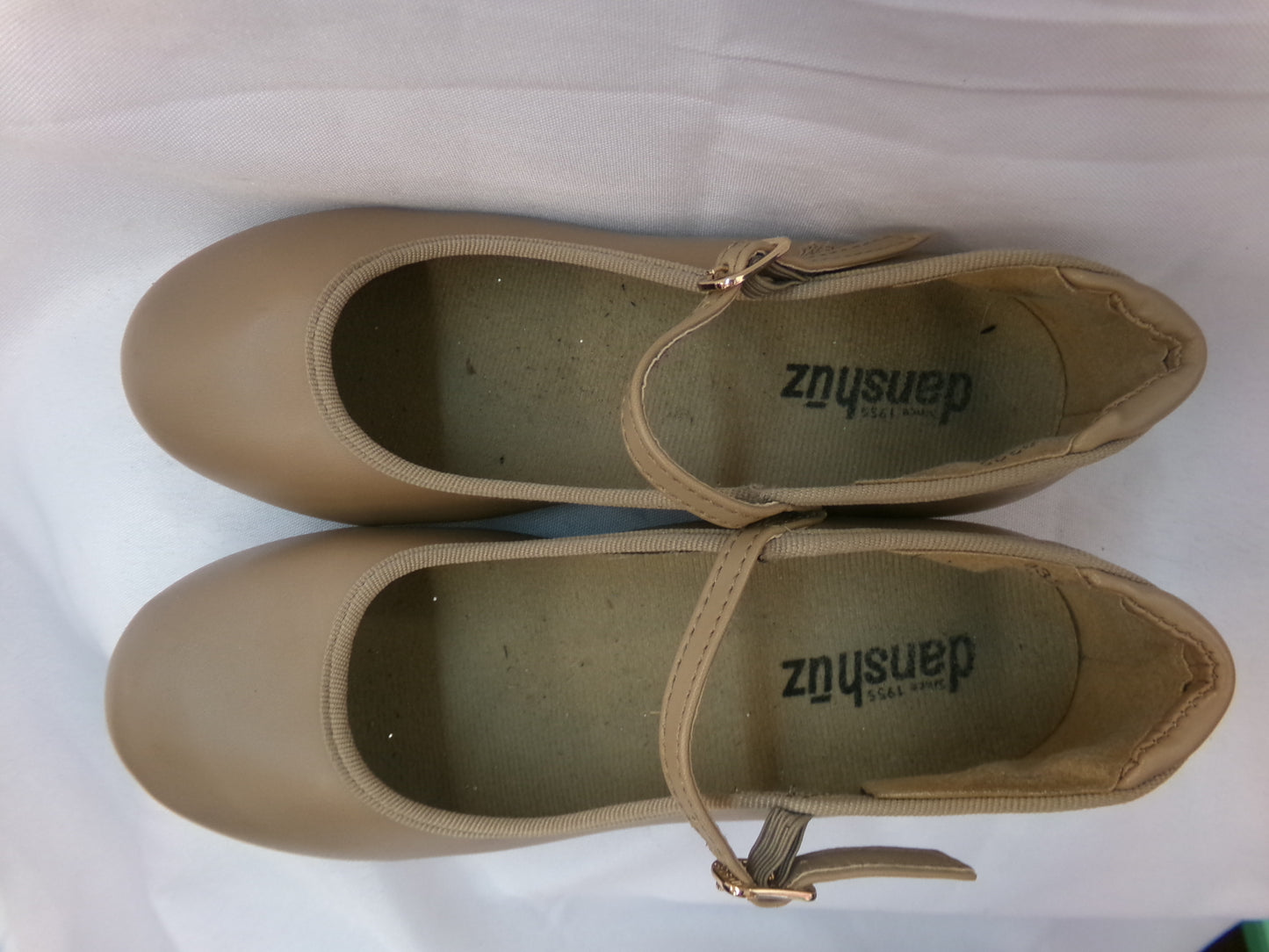 Pre-Owned Tap Shoes Danshuz 752 Girls 3M Tan Mary Jane Buckle