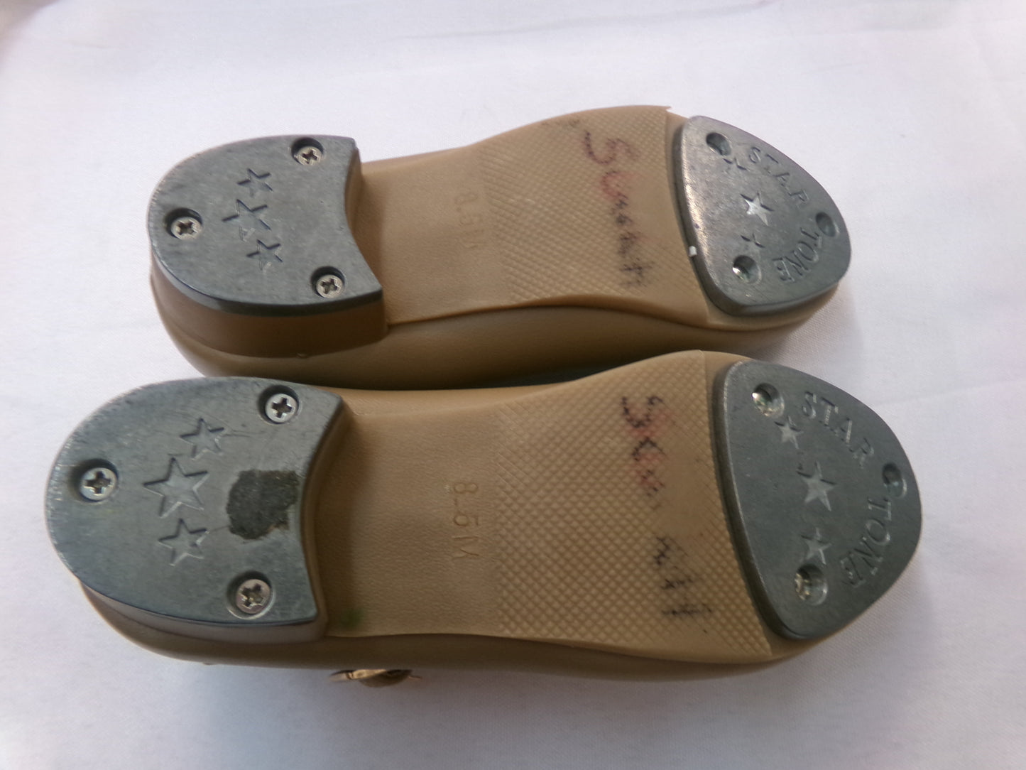 Pre-Owned Tap Shoes Dancing Fair Toddler 8.5M Mary Jane Leather Buckle