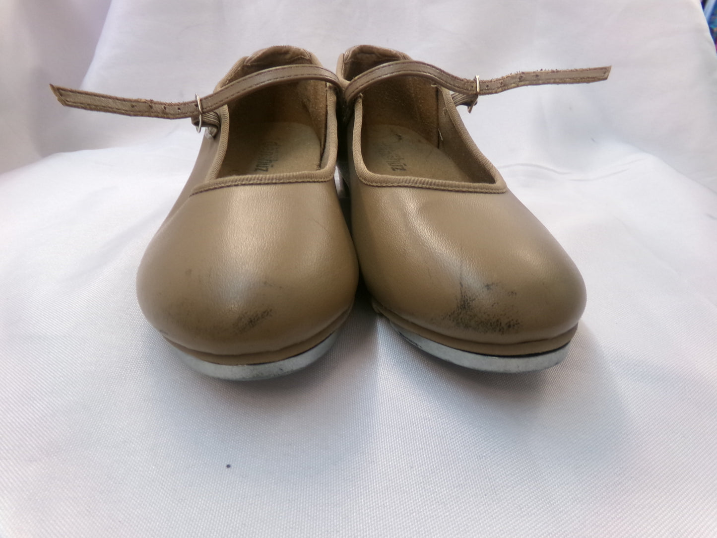 Pre-Owned Tap Shoes Danshuz 752 Girls 2M Tan Mary Jane Buckle