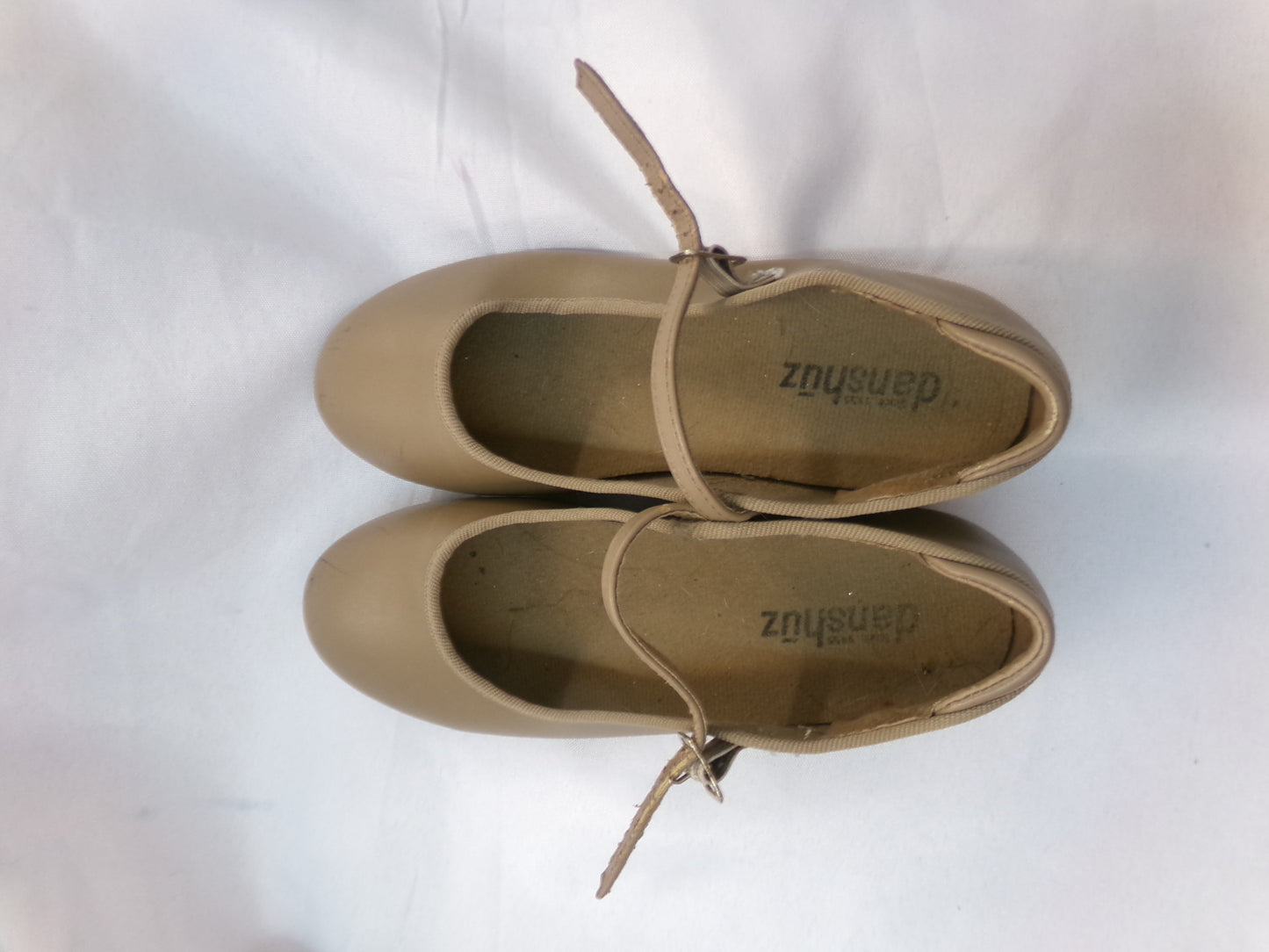 Pre-Owned Tap Shoes Danshuz 752 Girls 2M Tan Mary Jane Buckle