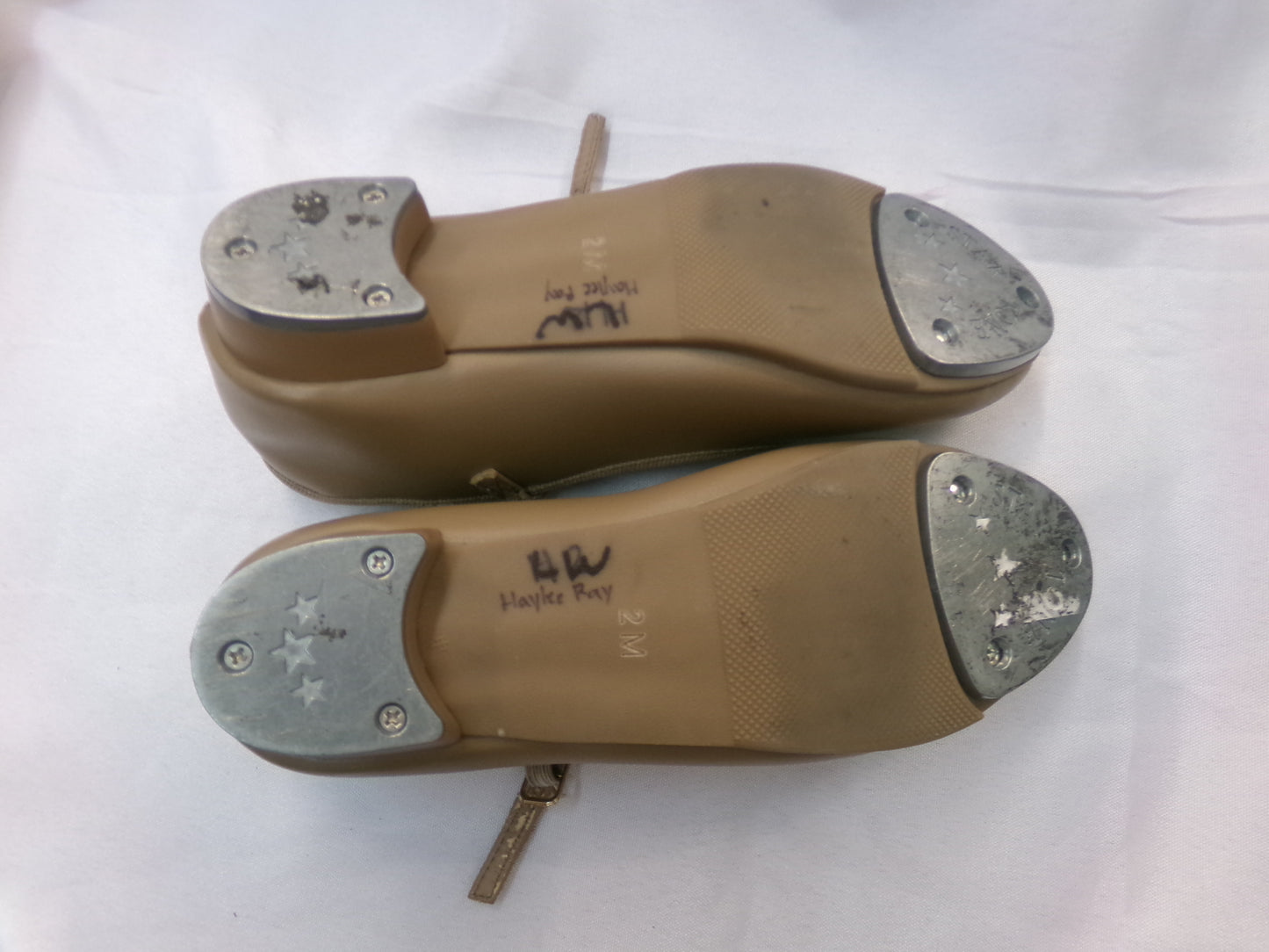Pre-Owned Tap Shoes Danshuz 752 Girls 2M Tan Mary Jane Buckle