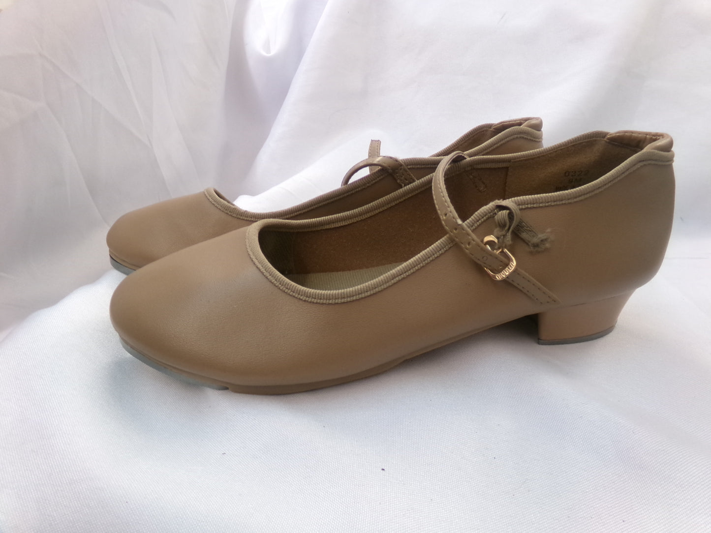 Pre-Owned Tap Shoes Danshuz 752 Girls 2M Tan Mary Jane Buckle
