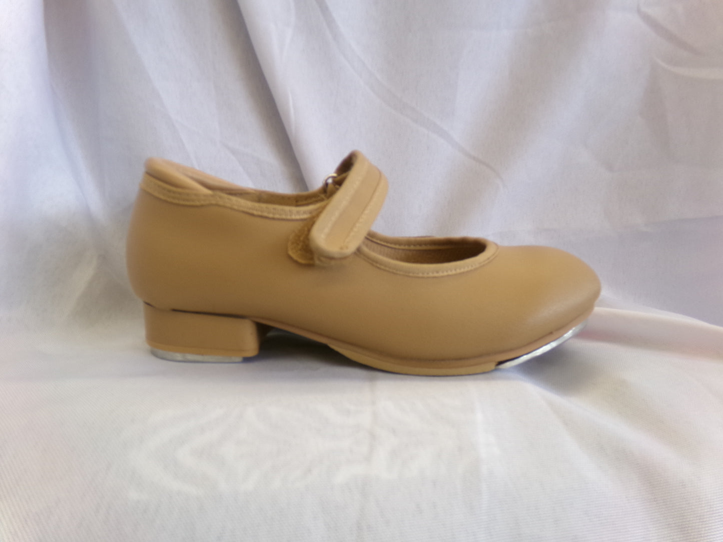 Pre-Owned Tap Shoes Child 12.5C Tan Mary Jane Leather Loop Strap