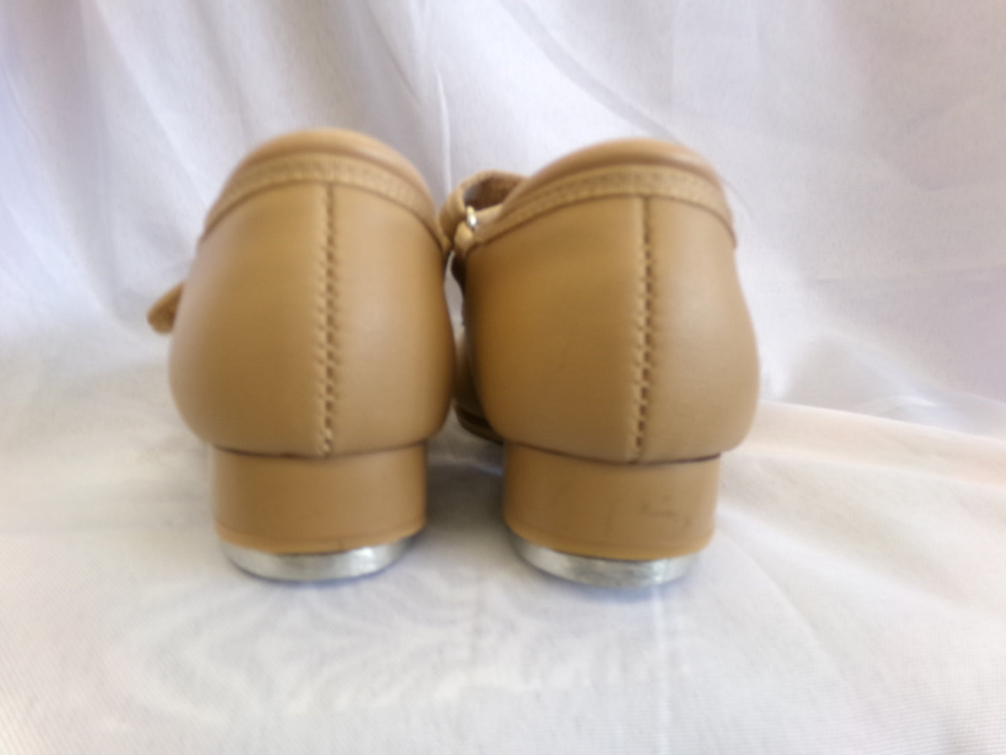 Pre-Owned Tap Shoes Child 12.5C Tan Mary Jane Leather Loop Strap