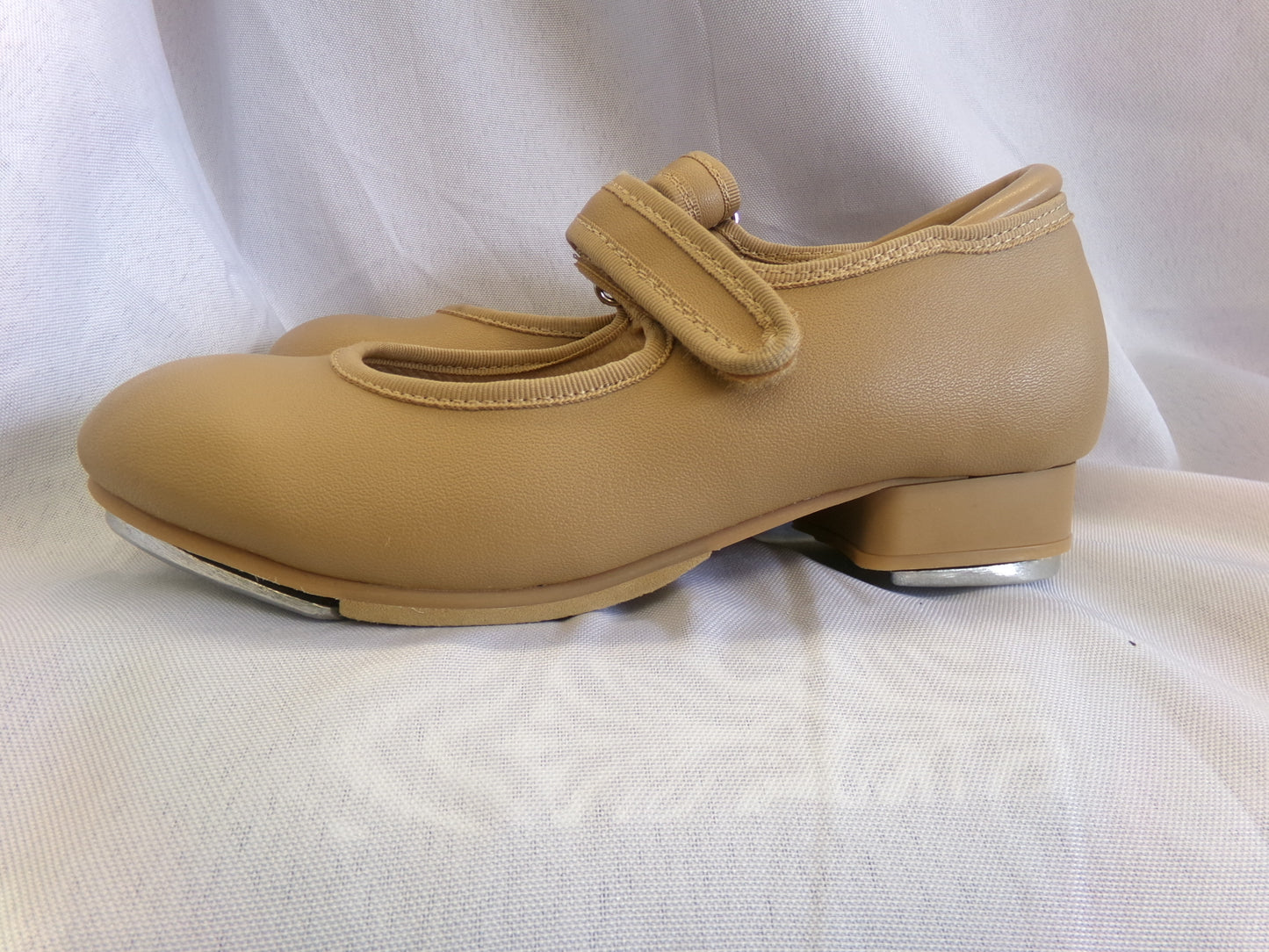 Pre-Owned Tap Shoes Child 12.5C Tan Mary Jane Leather Loop Strap
