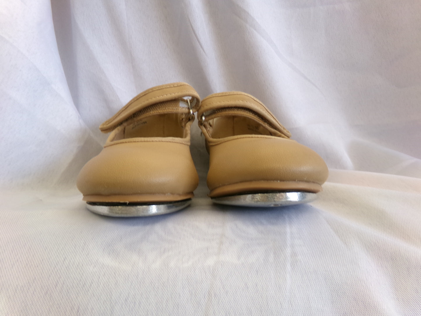 Pre-Owned Tap Shoes Child 12.5C Tan Mary Jane Leather Loop Strap