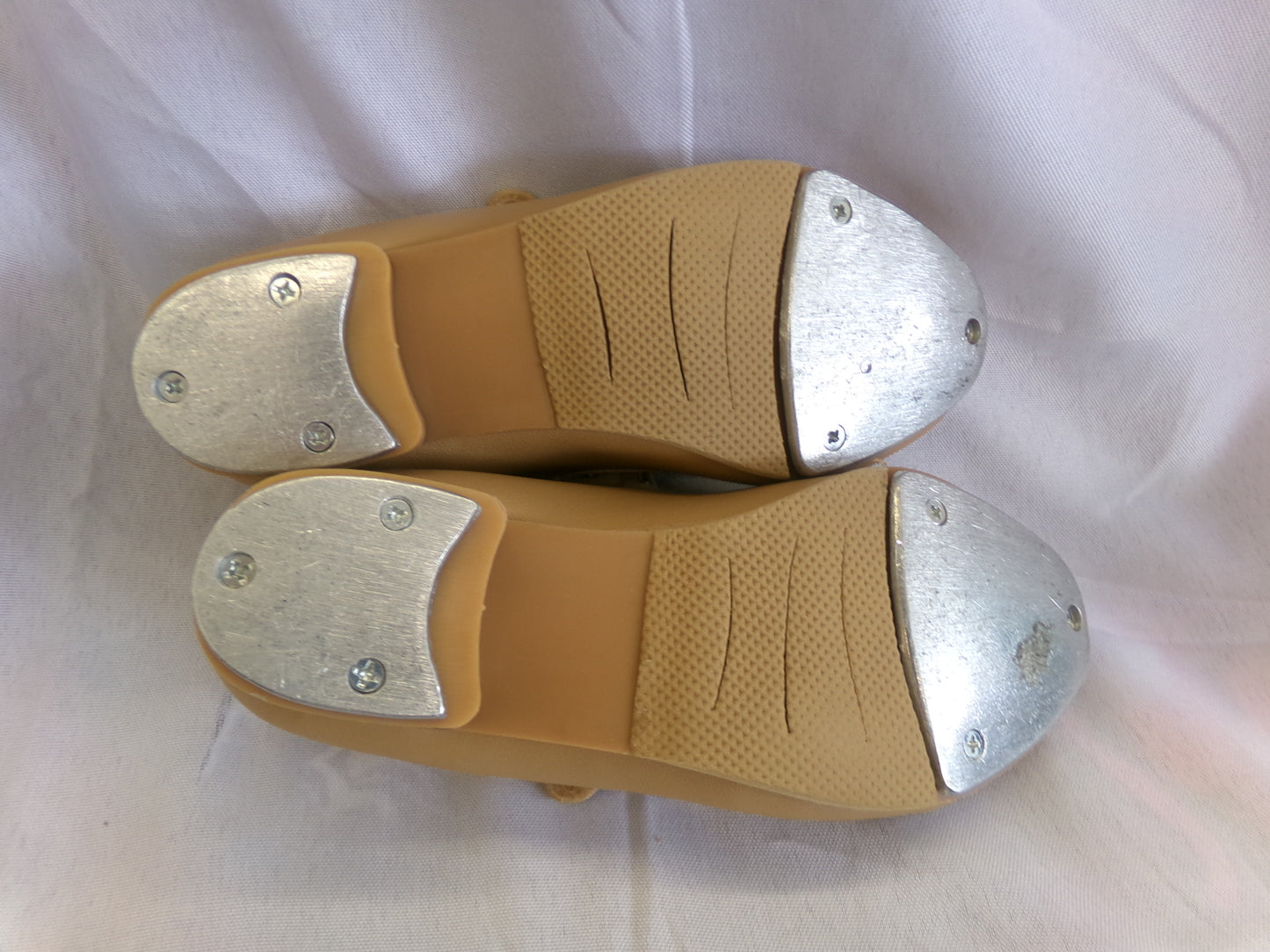 Pre-Owned Tap Shoes Child 12.5C Tan Mary Jane Leather Loop Strap